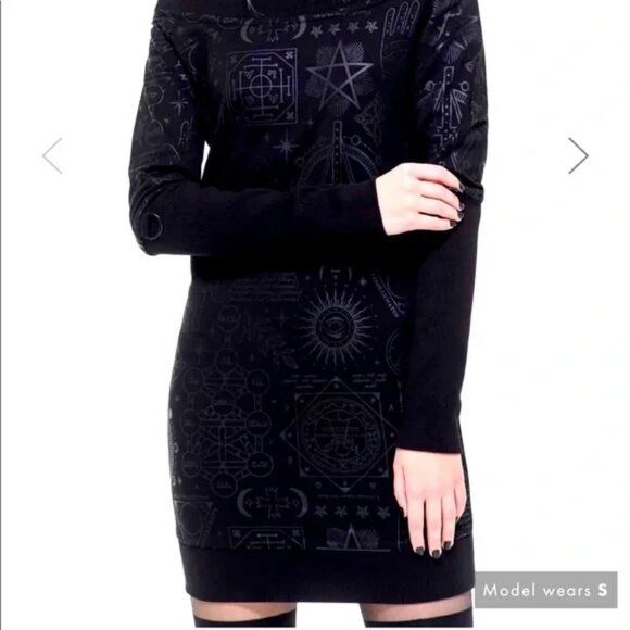 Killstar Unholy Sabbath Sweater Dress NWT - Picture 3 of 6